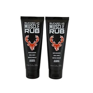 Bucked Up Muscle Rub 3.4oz Rapid Recovery Cooling Cream 2 Pack BB 11/2026